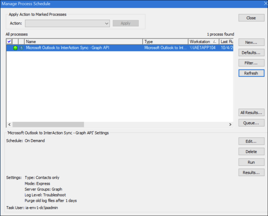 Manage Process Schedule