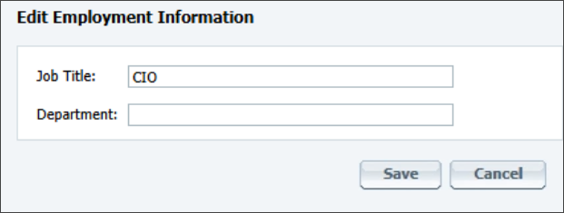 Edit Employment Information dialog box