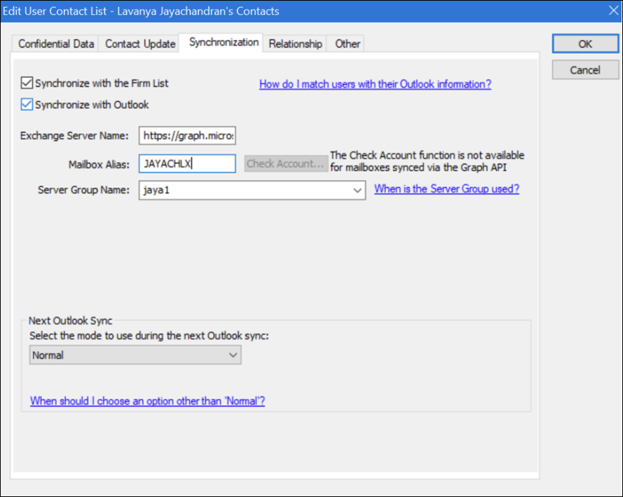 Edit User Contact List