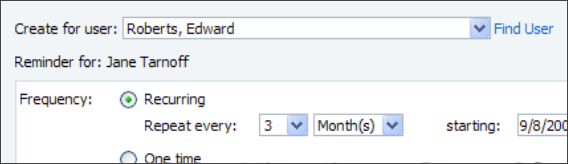 Add Recurring Reminder for a Contact