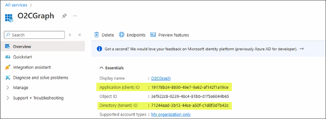 O2CGraph Overview page